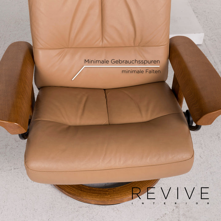 Stressless Orion leather armchair incl. stool brown relax function function #12517