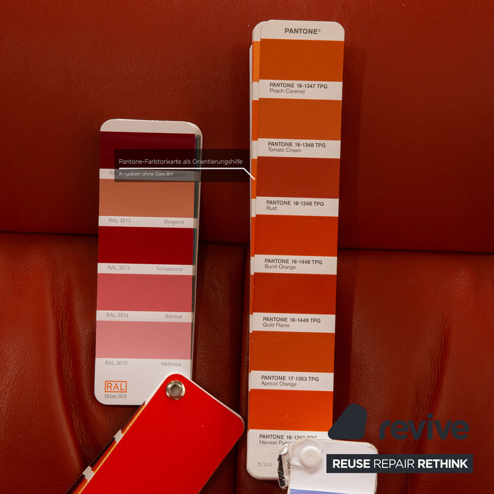 Stressless Orion Leder Sessel Rot Orange inkl. Hocker manuelle Funktion Größe M