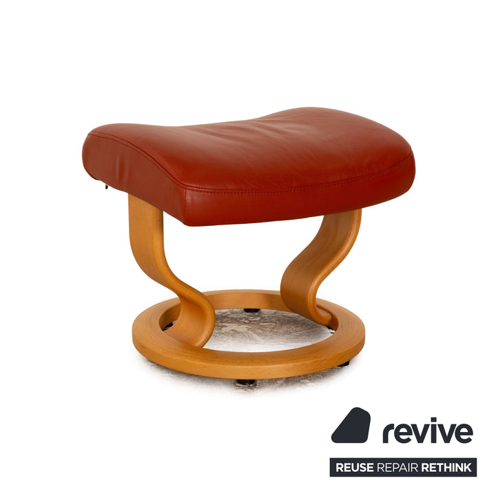 Stressless Orion Leder Sessel Rot Orange inkl. Hocker manuelle Funktion Größe M