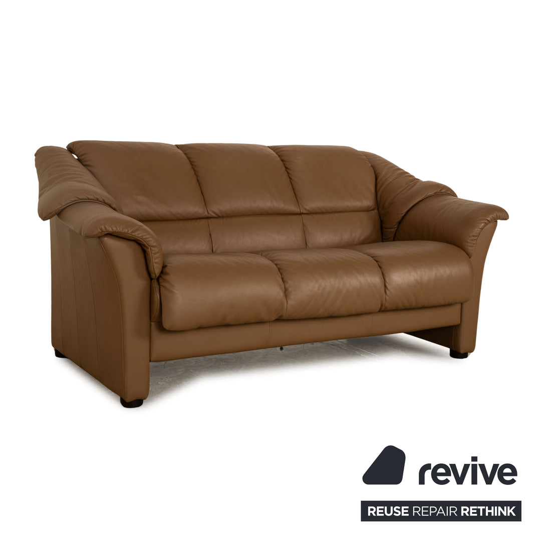 Stressless Oslo Leather Three Seater Brown Taupe Sofa Couch