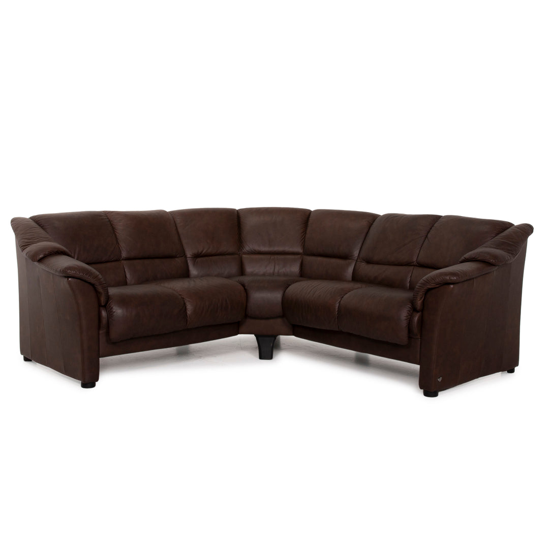 Stressless Oslo Leather Corner Sofa Brown Dark Brown Sofa Couch