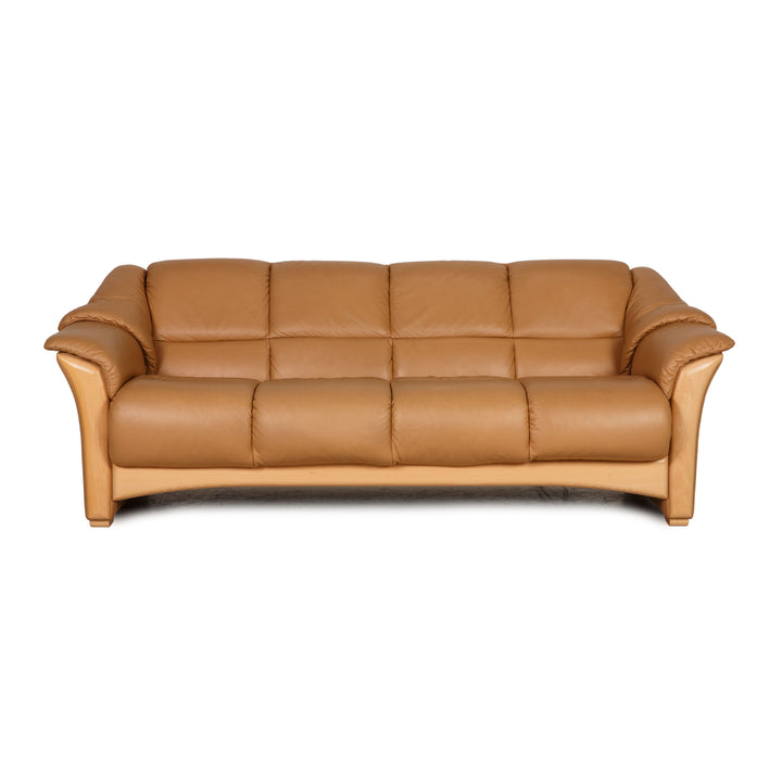 Stressless Oslo Leder Sofa Beige Dreisitzer Couch