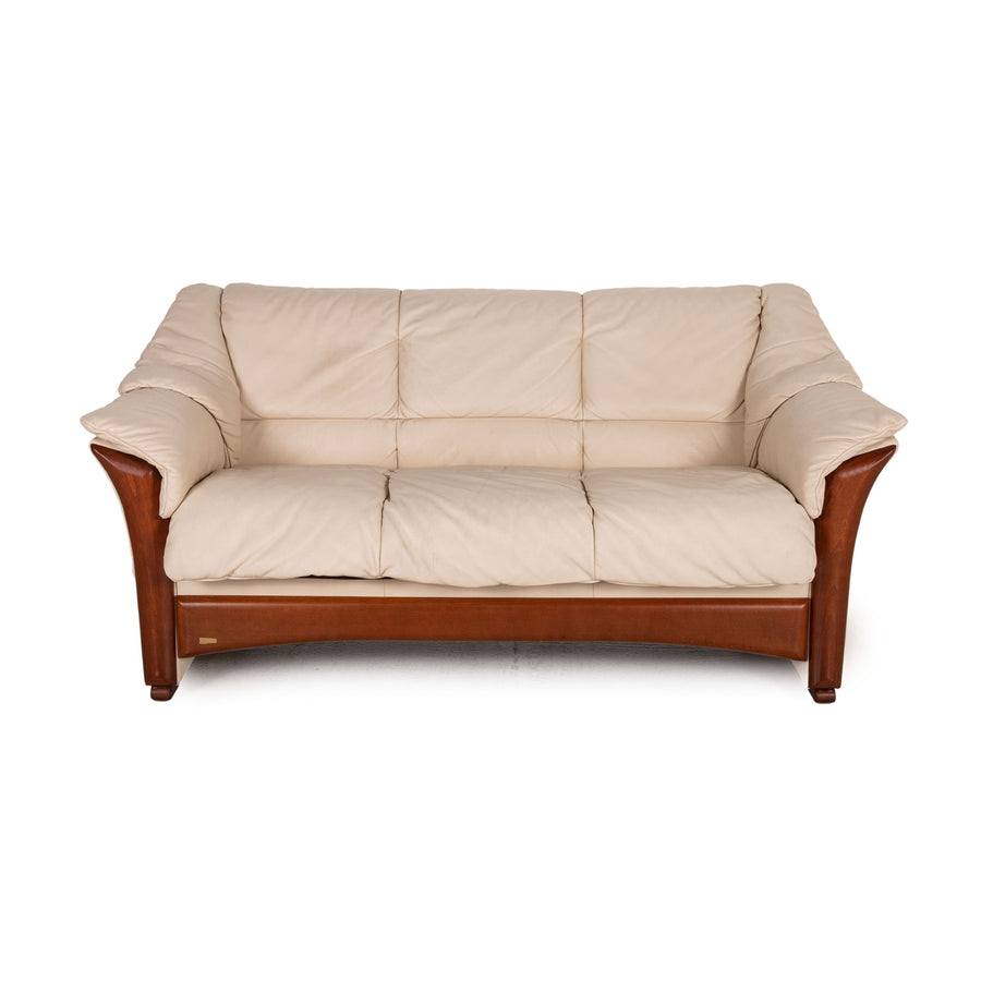 Stressless Oslo Leder Sofa Creme Dreisitzer Couch