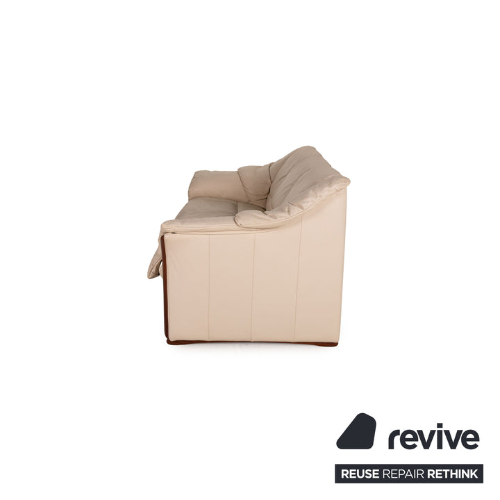 Stressless Oslo Leder Sofa Creme Dreisitzer Couch