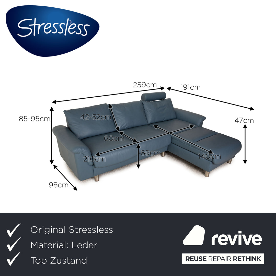 Stressless Paloma Leder Ecksofa Blau Sofa Couch Recamiere rechts