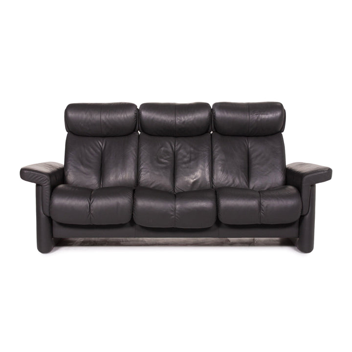 Stressless Paloma Leder Sofa Anthrazit Grau Dreisiter Relaxfunktion Funktion Heimkino Couch #13493