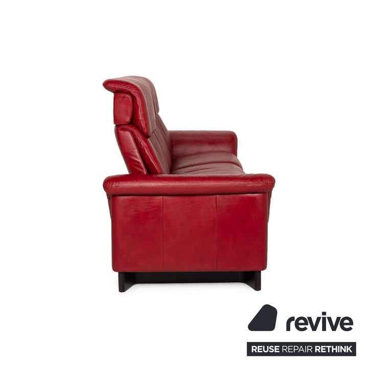 Stressless Paradise Leder Dreisitzer Sofa Couch Relaxfunktion Rot Bordeaux