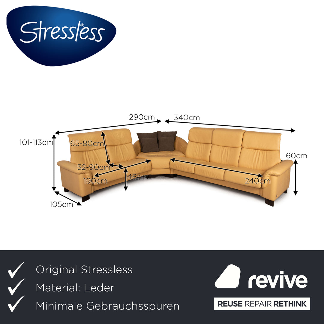 Stressless Paradise Leder Ecksofa Gelb Sofa Couch Funktion