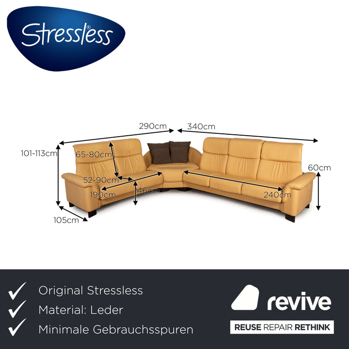 Stressless Paradise Leder Ecksofa Gelb Sofa Couch Funktion