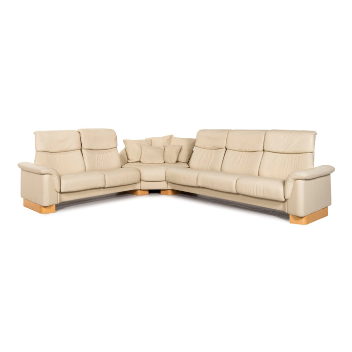 Stressless Paradise Leder Ecksofa Creme Sofa Funktion Relaxfunktion Couch #12133