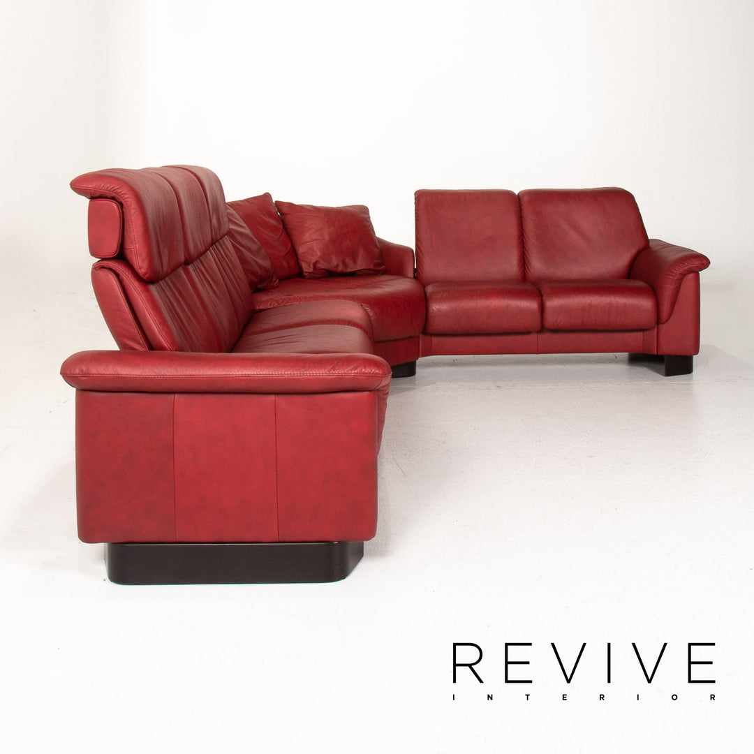 Stressless Paradise Leder Ecksofa Rot Dunkelrot Funktion Sofa Couch #14538