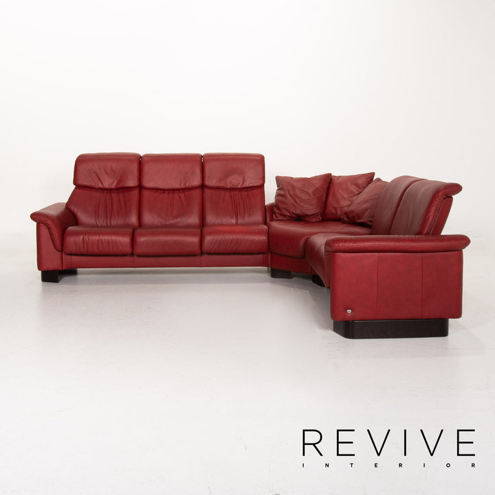 Stressless Paradise Leder Ecksofa Rot Dunkelrot Funktion Sofa Couch #14538