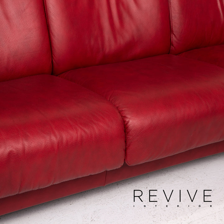Stressless Paradise Leder Ecksofa Rot Dunkelrot Funktion Sofa Couch #14538