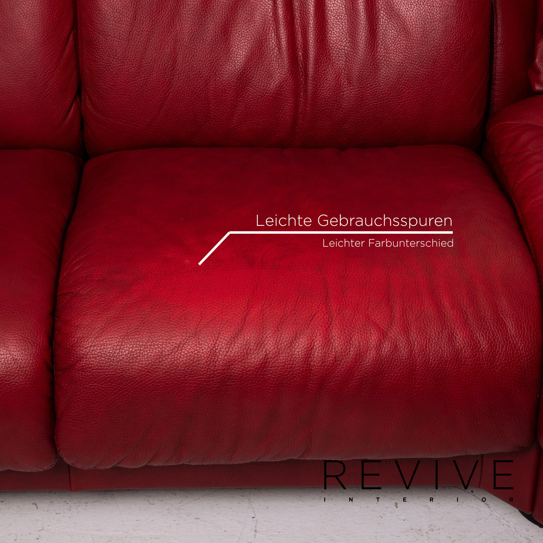 Stressless Paradise Leder Ecksofa Rot Dunkelrot Funktion Sofa Couch #14538
