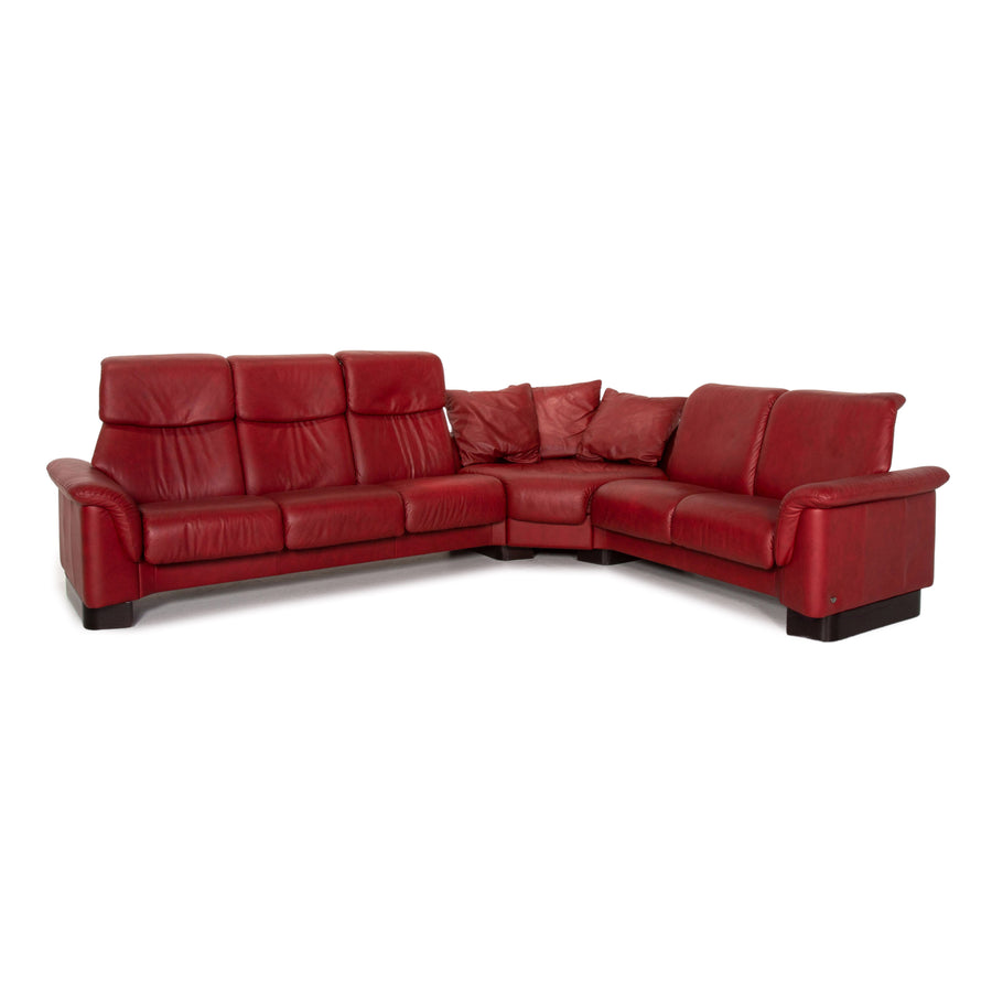 Stressless Paradise Leder Ecksofa Rot Dunkelrot Funktion Sofa Couch #14538