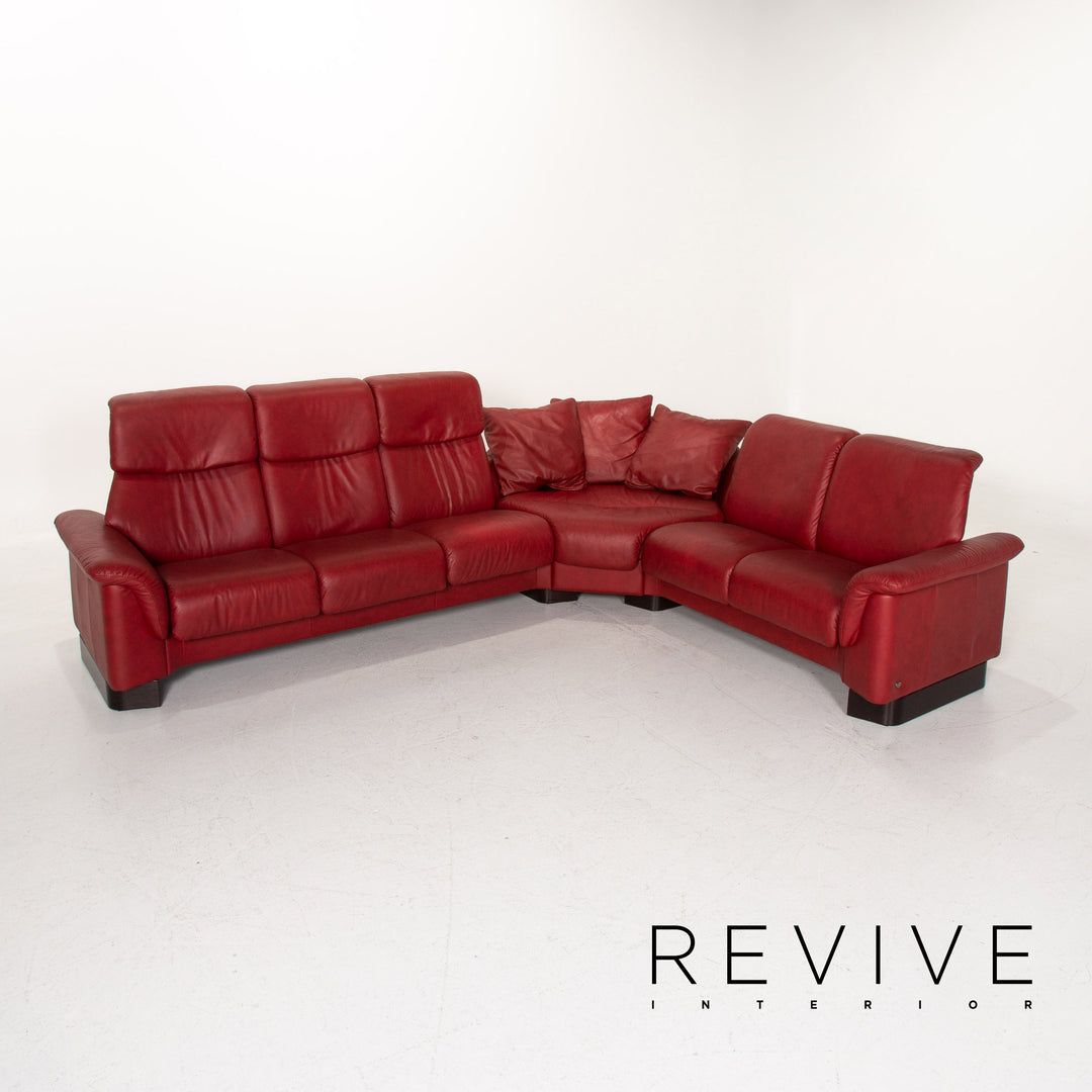 Stressless Paradise Leder Ecksofa Rot Dunkelrot Funktion Sofa Couch #14538