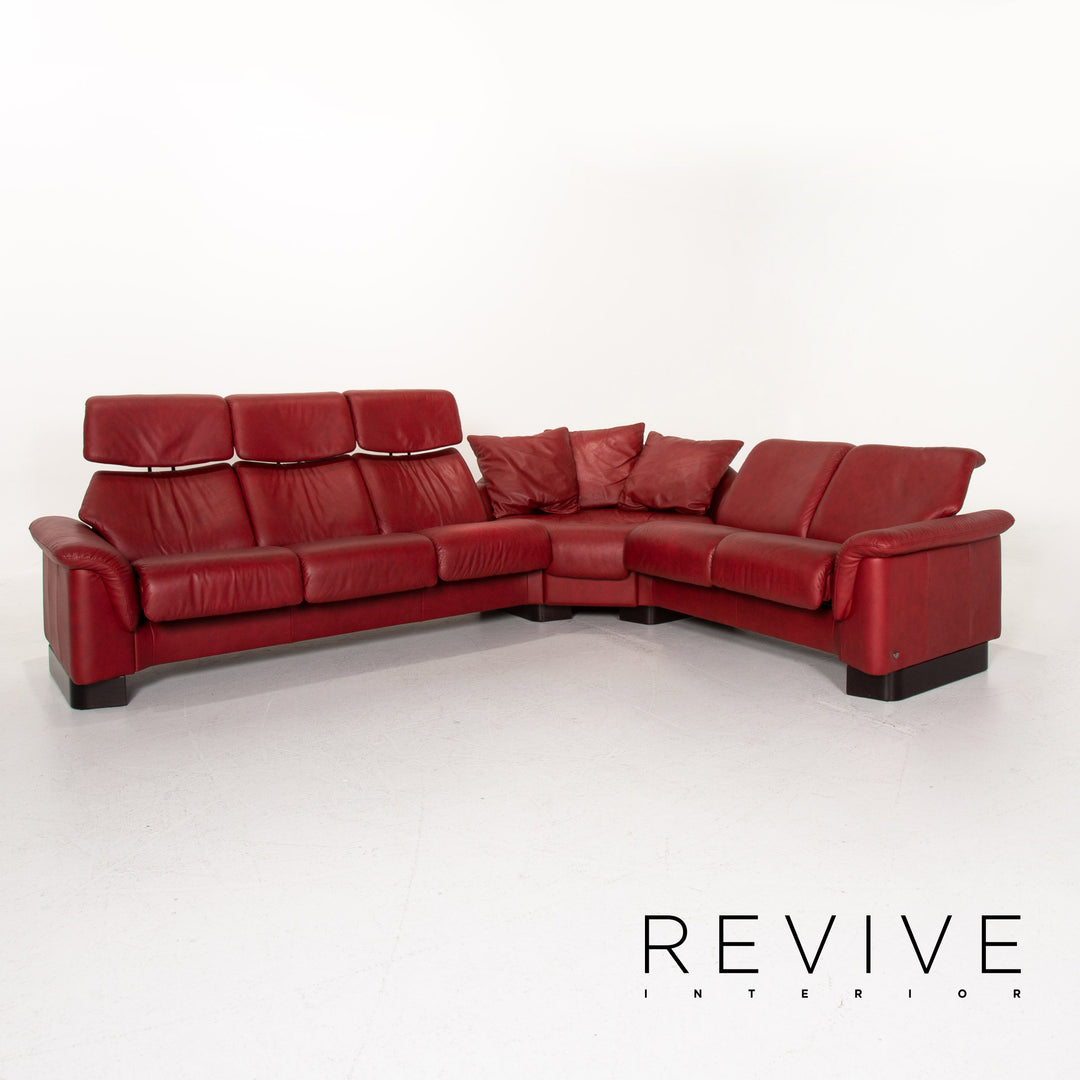Stressless Paradise Leder Ecksofa Rot Dunkelrot Funktion Sofa Couch #14538