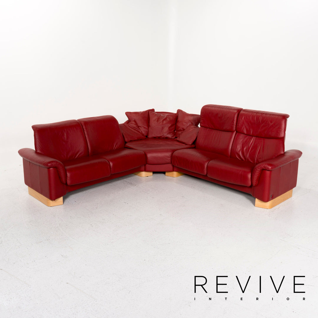 Stressless Paradise Leder Ecksofa Rot Funktion Relaxfunktion Couch #13125