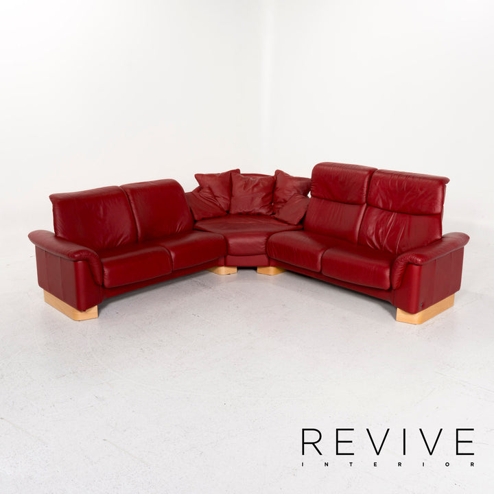 Stressless Paradise Leder Ecksofa Rot Funktion Relaxfunktion Couch #13125