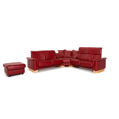 Stressless Paradise Leder Ecksofa Rot Funktion Relaxfunktion Couch #13125