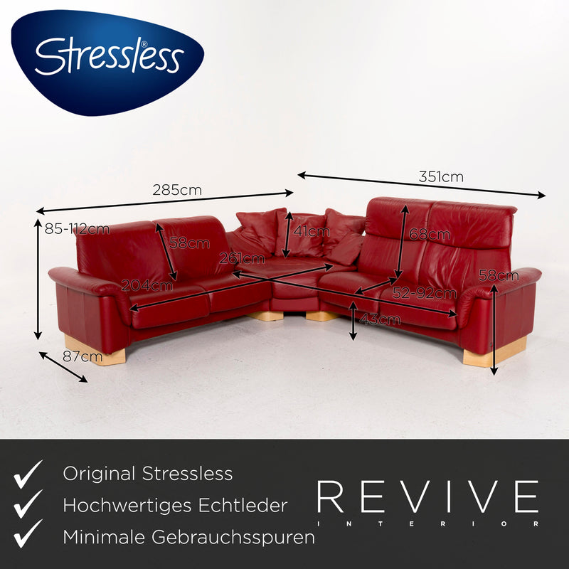 Stressless Paradise Leder Ecksofa Rot Funktion Relaxfunktion Couch 