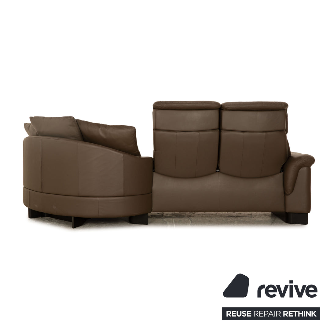 Stressless Paradise Leather Sofa Brown Taupe Three Seater