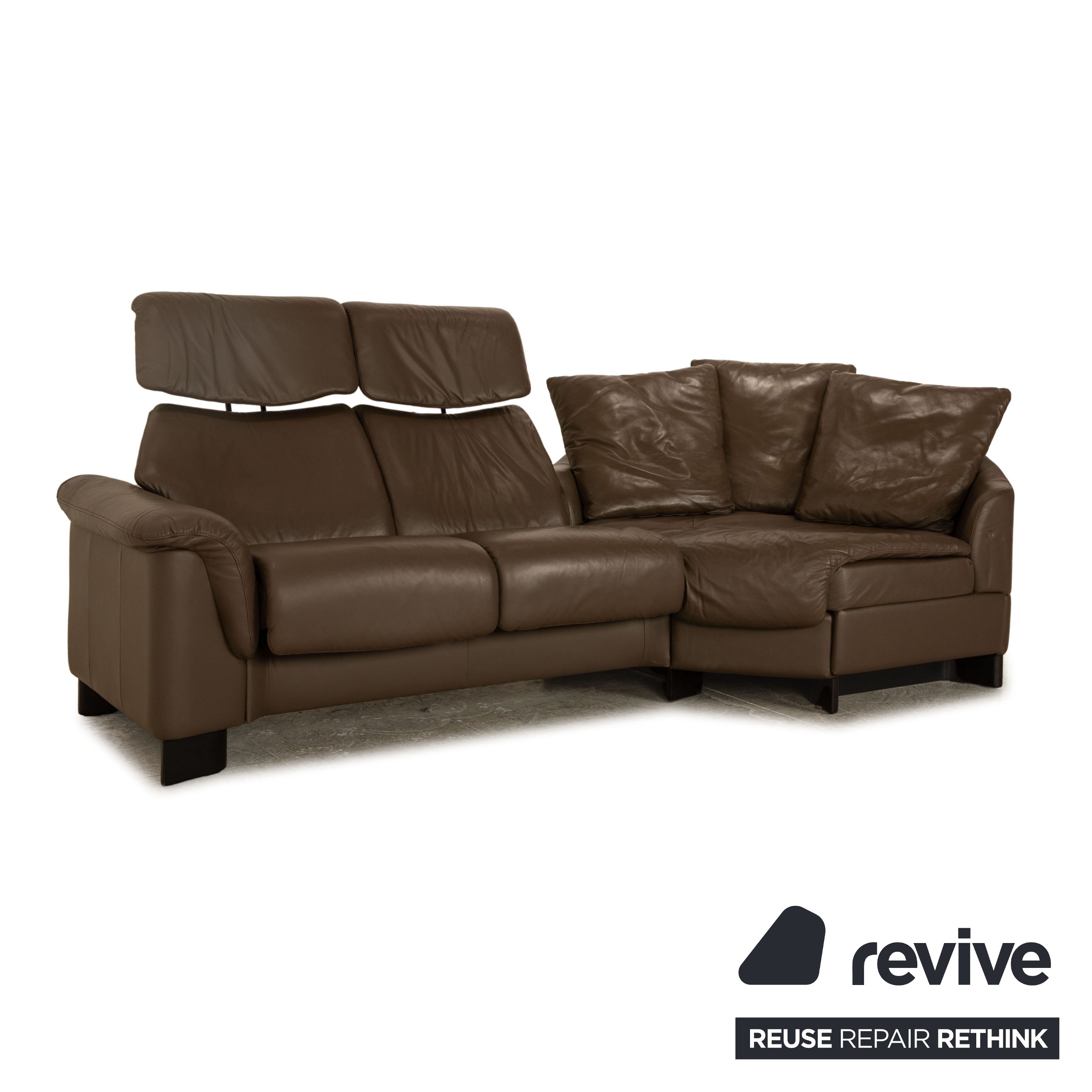 Stressless Paradise Leather Sofa Brown Taupe Three Seater