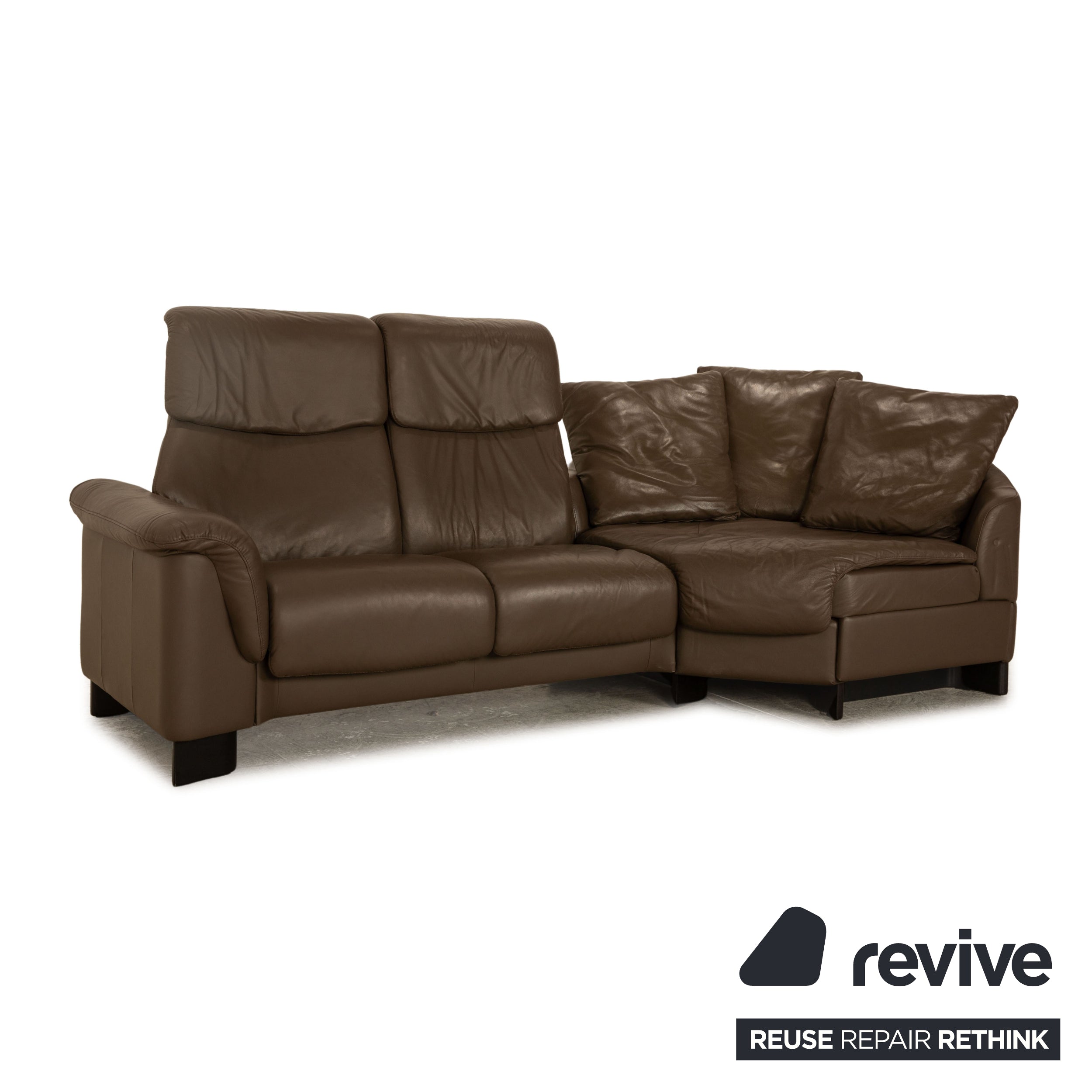 Stressless Paradise Leather Sofa Brown Taupe Three Seater