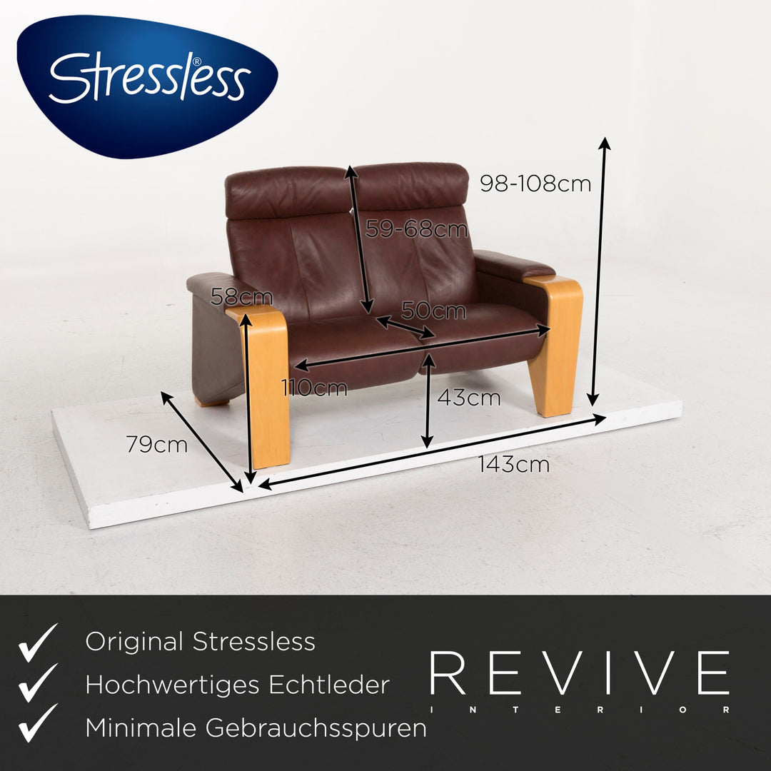 Stressless Paradise Leder Sofa Braun Zweisitzer #12736