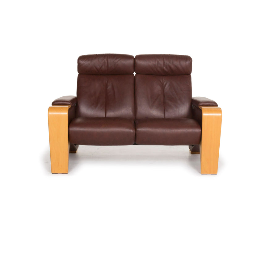 Stressless Paradise Leather Sofa Brown Two Seater #12736