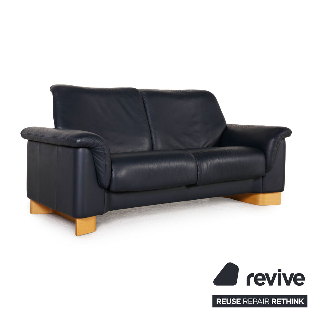 Stressless Paradise Leder Sofa Blau Dunkelblau Zweisitzer Couch Relaxfunktion