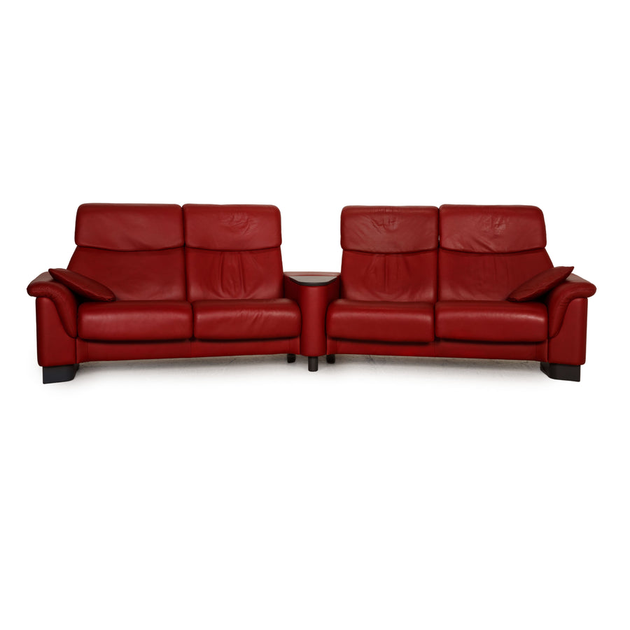 Stressless Paradise Leather Sofa Dark Red Four seater couch function