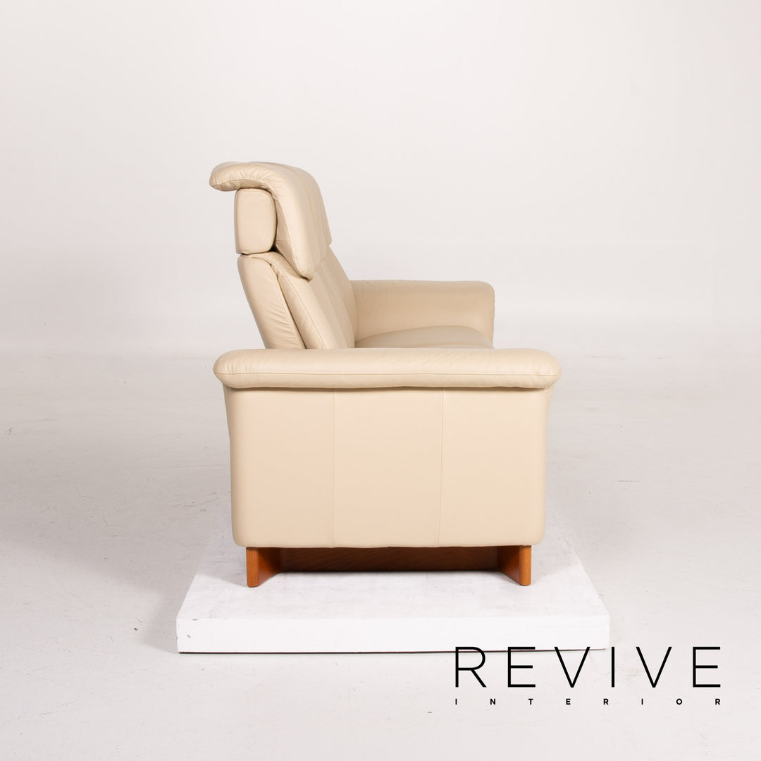 Stressless Paradise Leder Sofa Garnitur Creme Dreisitzer Zweisitzer Relaxfunktion #14726