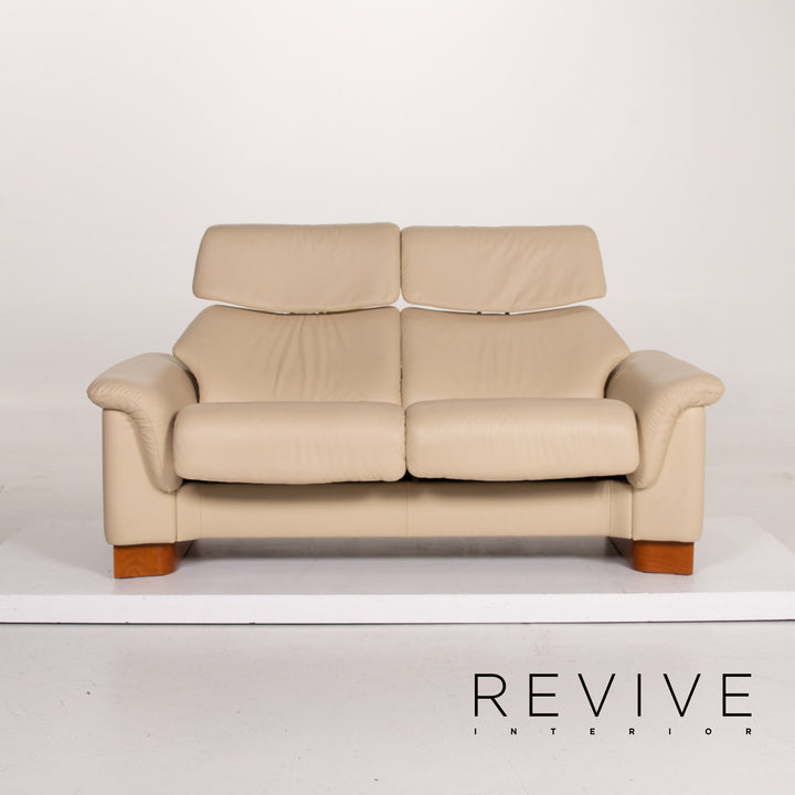 Stressless Paradise Leder Sofa Garnitur Creme Dreisitzer Zweisitzer Relaxfunktion #14726