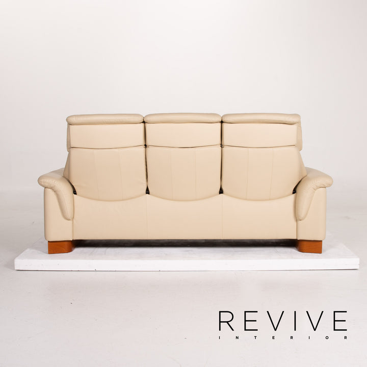 Stressless Paradise Leder Sofa Garnitur Creme Dreisitzer Zweisitzer Relaxfunktion #14726