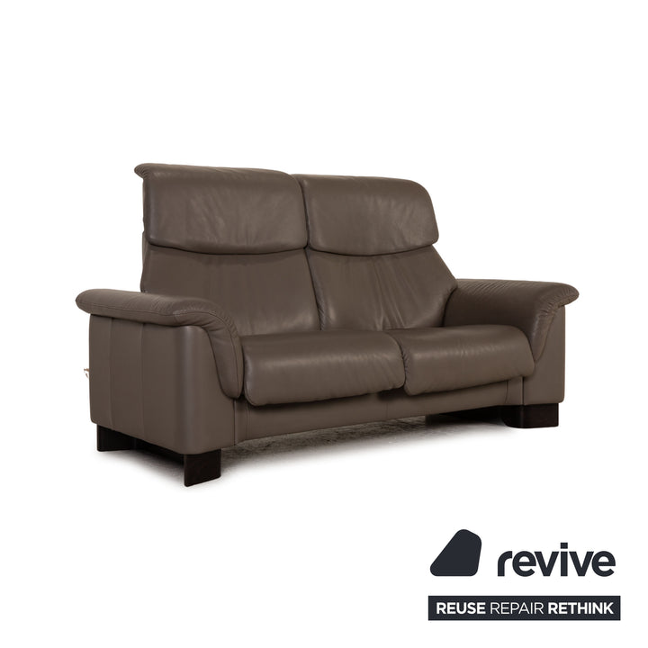 Stressless Paradise Leder Sofa Grau Zweisitzer Couch