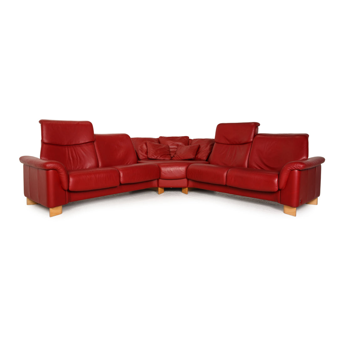 Stressless Paradise leather sofa red corner sofa couch function relaxation function