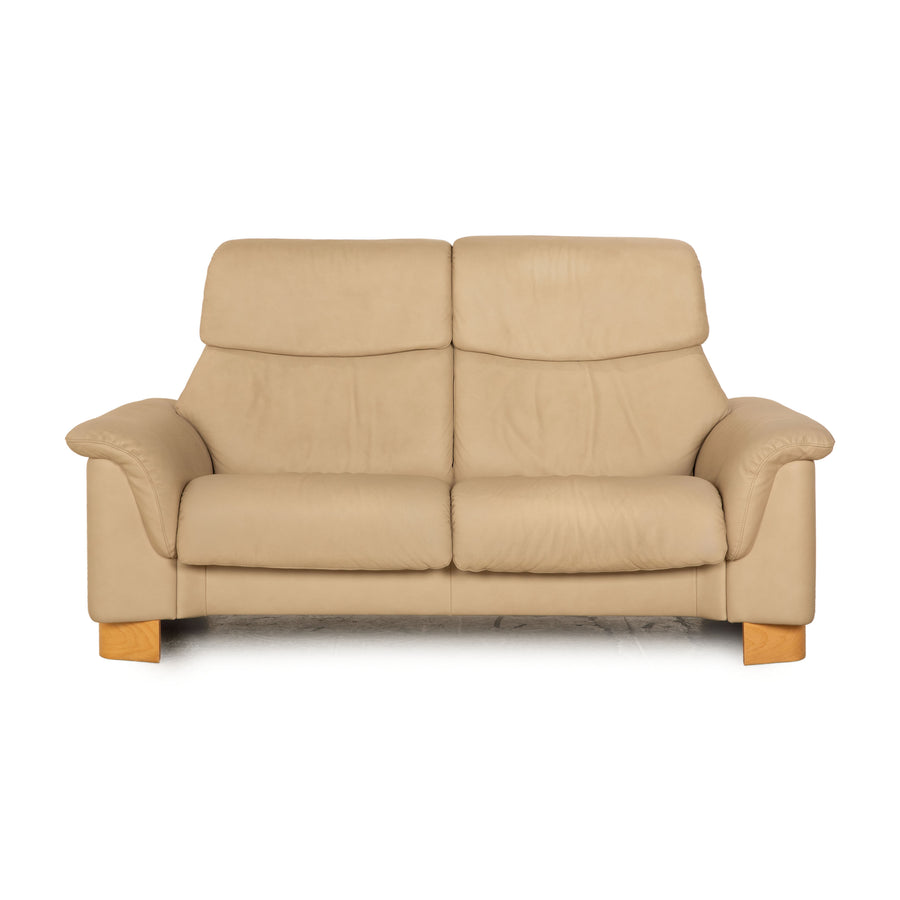 Stressless Paradise Leder Zweisitzer Beige Sofa Couch manuelle Funktion