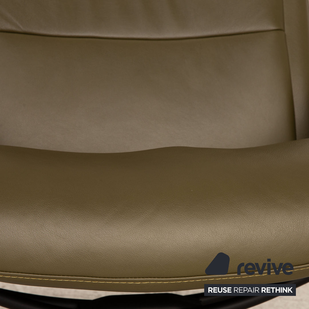Stressless Paris Leder Sessel Dunkelgrün Funktion Relaxfunktion inkl. Hocker