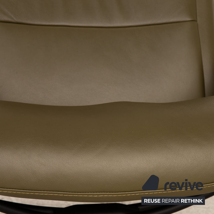 Stressless Paris Leder Sessel Dunkelgrün Funktion Relaxfunktion inkl. Hocker