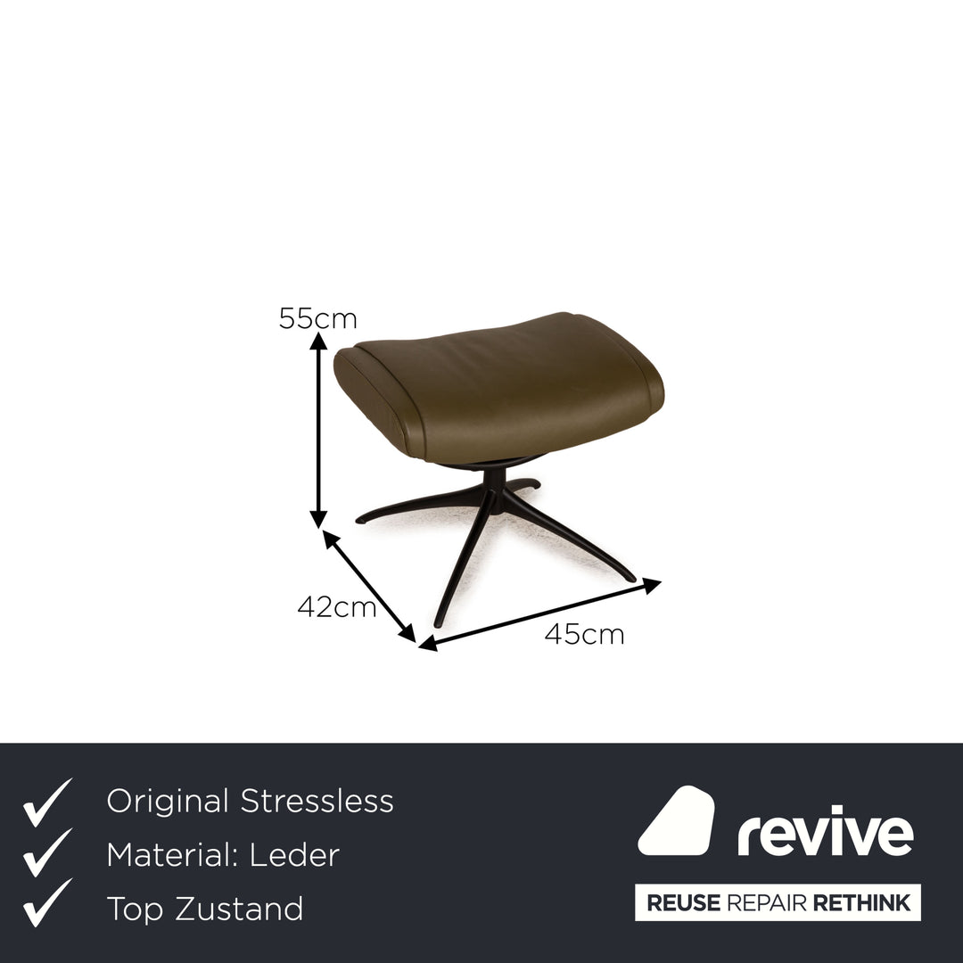 Stressless Paris Leder Sessel Dunkelgrün Funktion Relaxfunktion inkl. Hocker