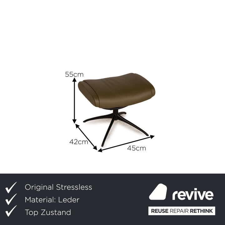 Stressless Paris Leder Sessel Dunkelgrün Funktion Relaxfunktion inkl. Hocker