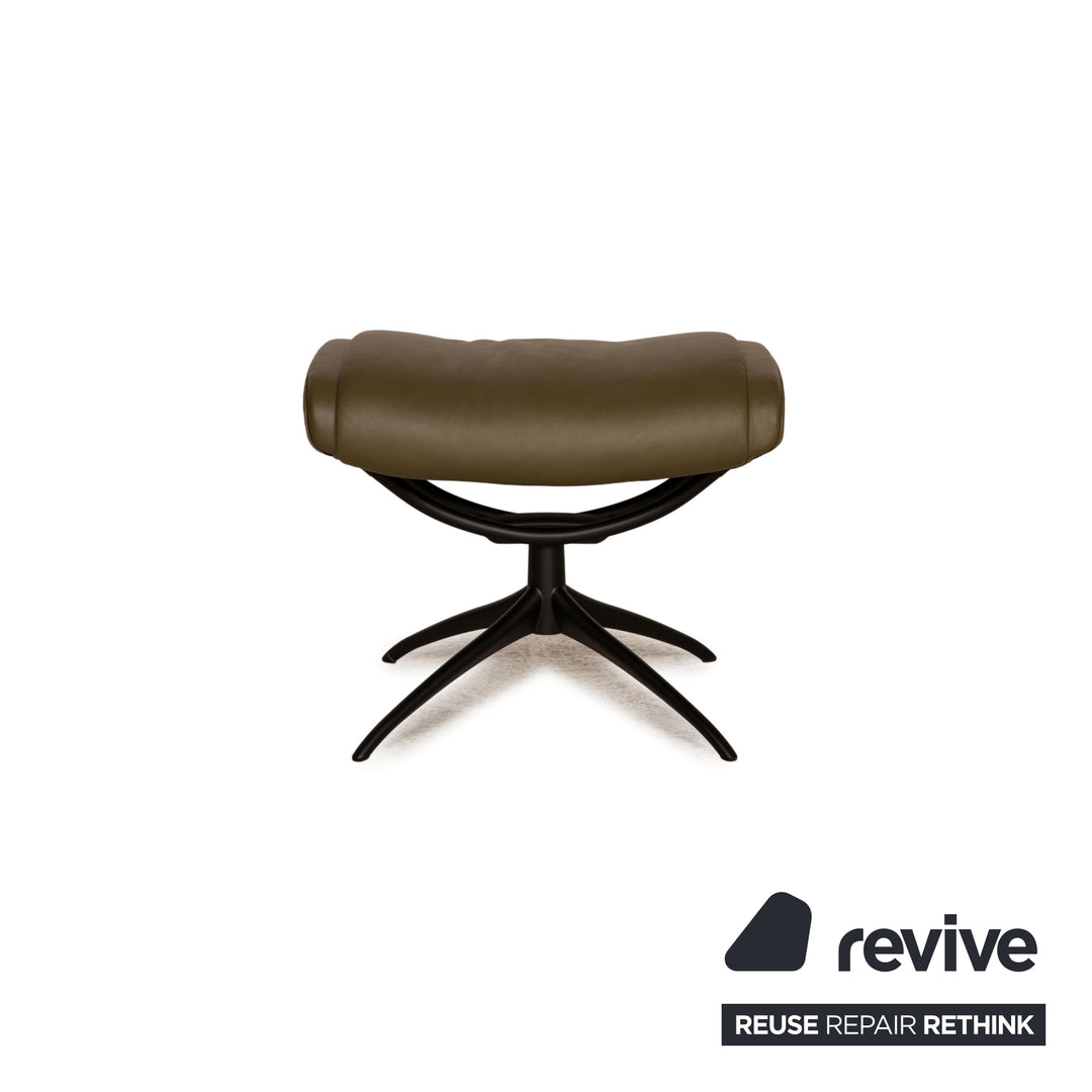 Stressless Paris Leder Sessel Dunkelgrün Funktion Relaxfunktion inkl. Hocker