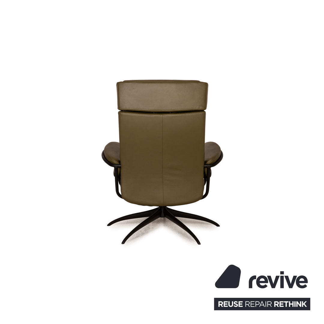 Stressless Paris Leder Sessel Dunkelgrün Funktion Relaxfunktion inkl. Hocker