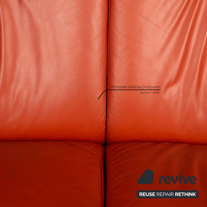 Stressless Pegasus Leder Sofa Garnitur Rot 2xZweisitzer 1xBeistelltisch