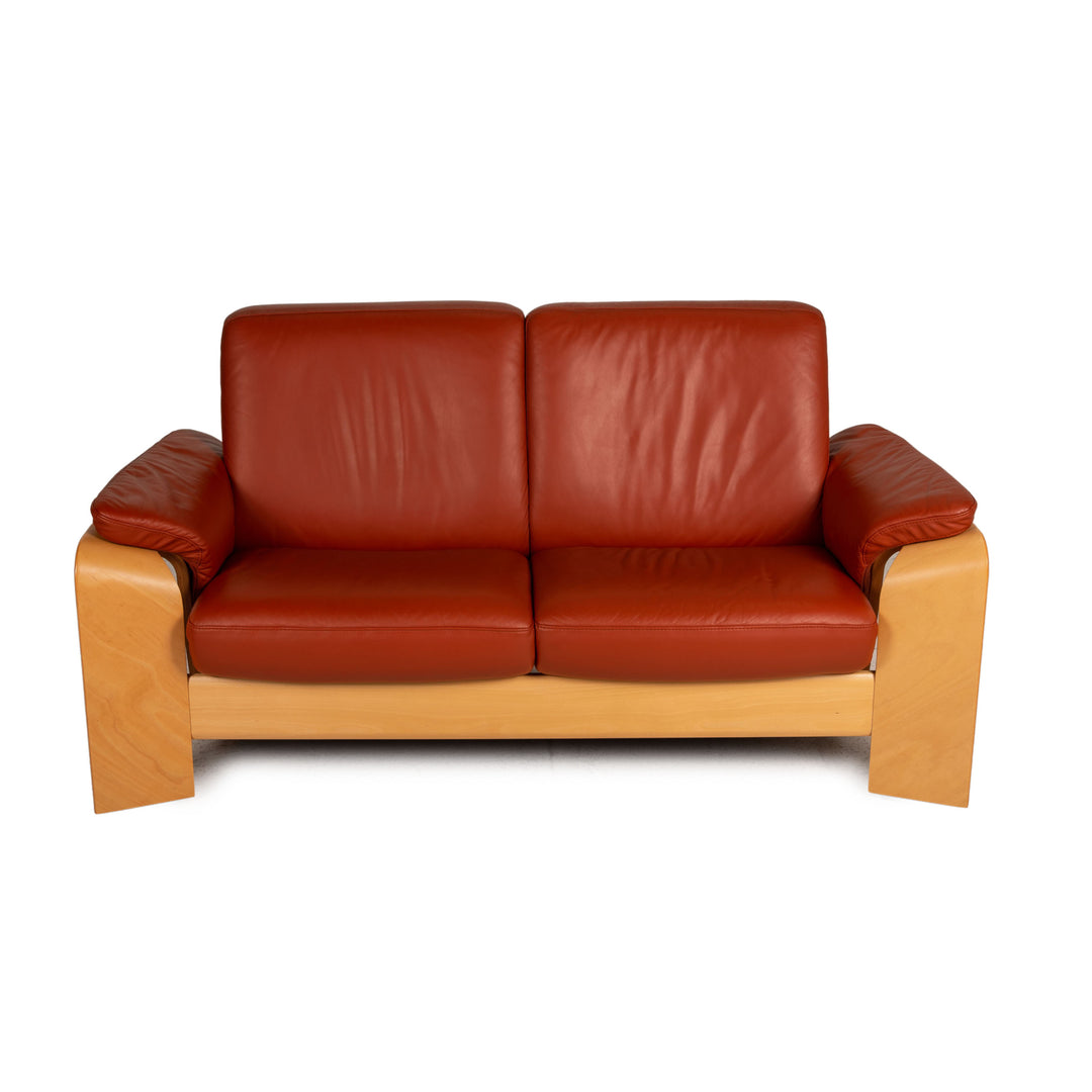 Stressless Pegasus Leder Sofa Rot Zweisitzer  Couch