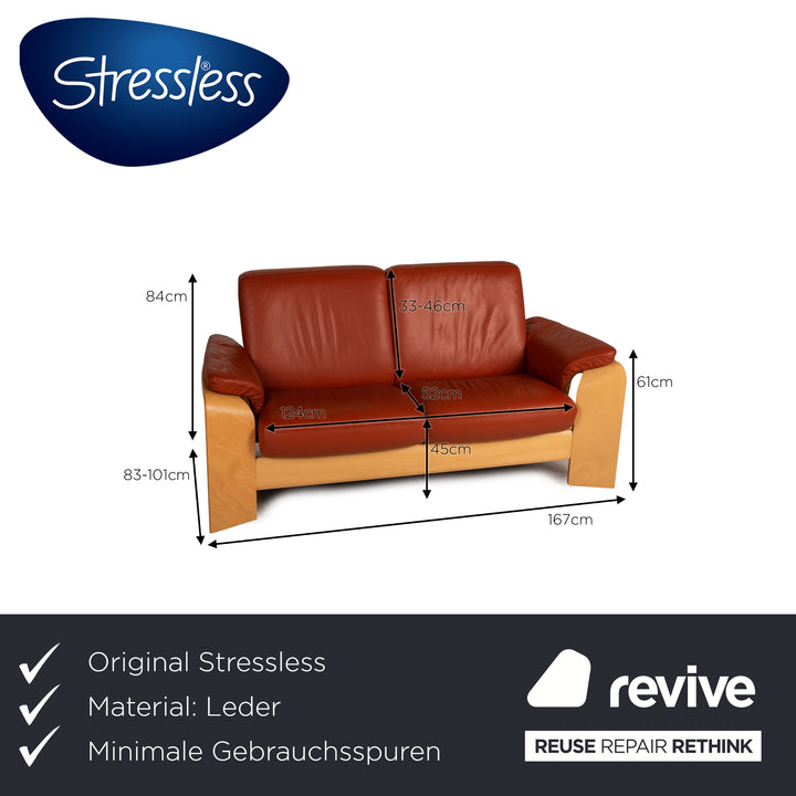 Stressless Pegasus Leder Sofa Rot Zweisitzer  Couch