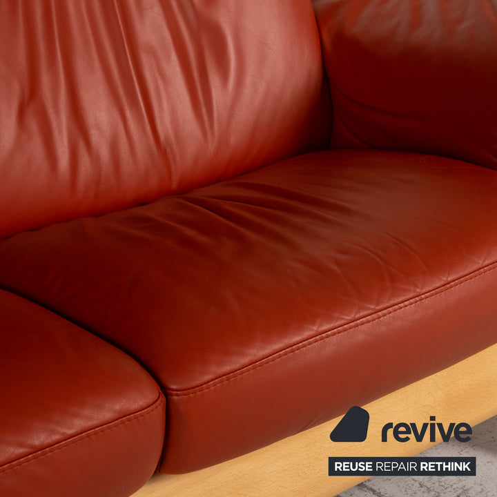 Stressless Pegasus Leder Sofa Rot Zweisitzer Couch