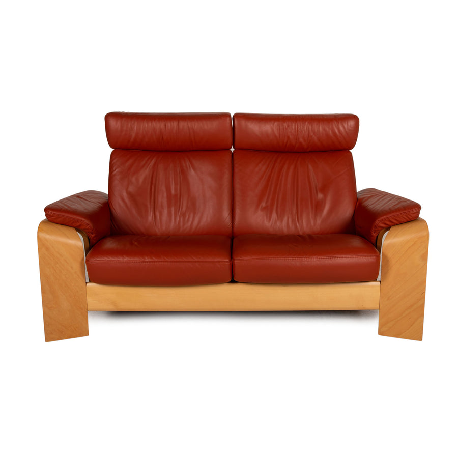 Stressless Pegasus Leather Sofa Red Two Seater Couch