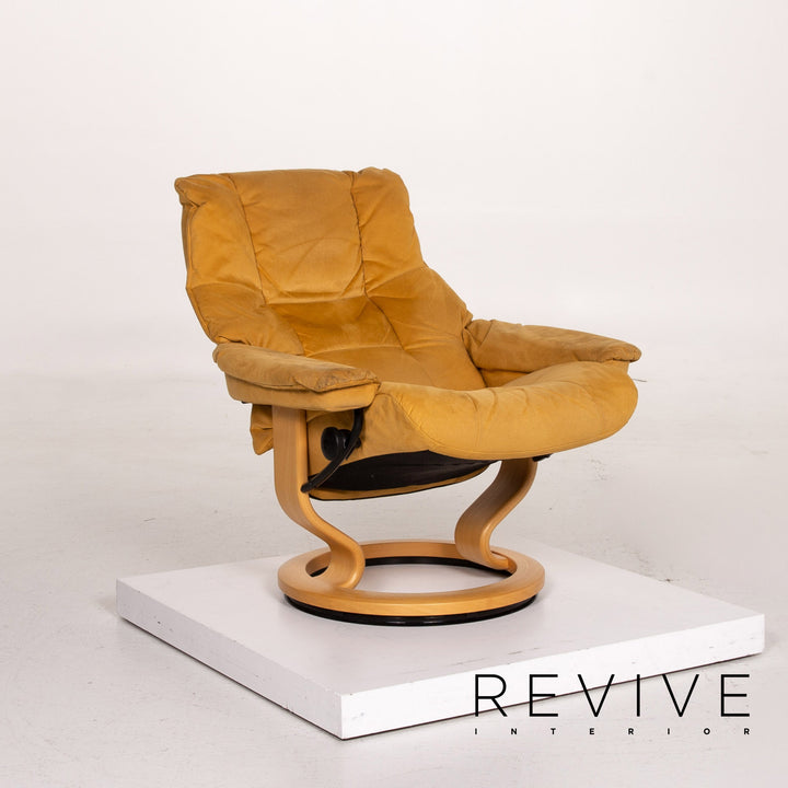 Stressless Reno Alcantara Stoff Sessel inkl. Hocker Braun Goldbraun Relaxsessel Relaxfunktion Funktion Outlet #13987